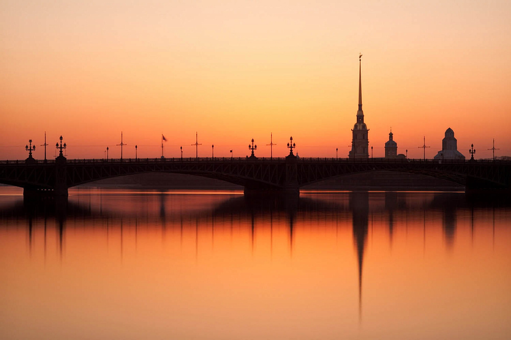 Петропавловская крепость. Красный закат